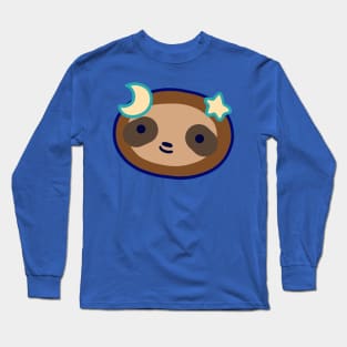 Stars and Moon Sloth Face Long Sleeve T-Shirt